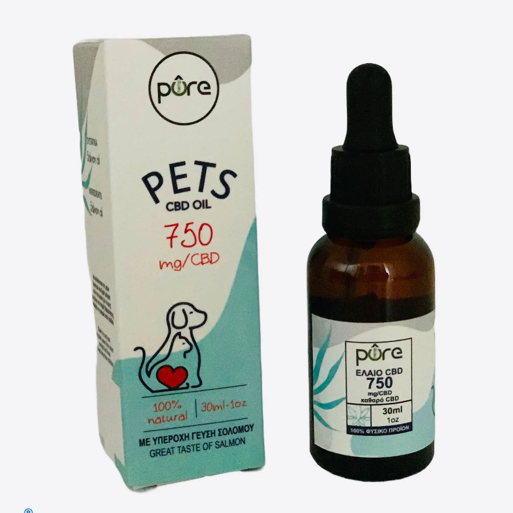 Pure Pet CBD Oil 750mg in 30 ml dropper Bottle