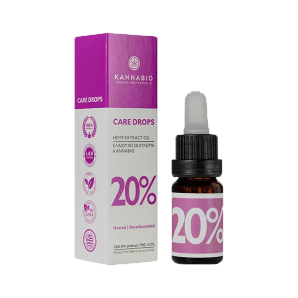 Kannabio Care Drops CBD 20% Πλήρους Φάσματος Decarb (2000mg/10 ml)