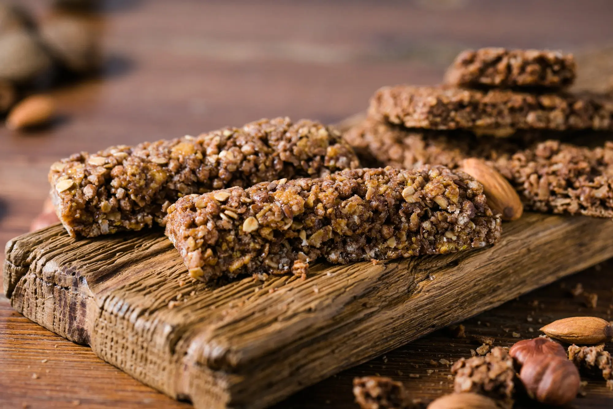 healthy granola bars (muesli or cereal bars). Set of energy, sport, breakfast and protein bars.